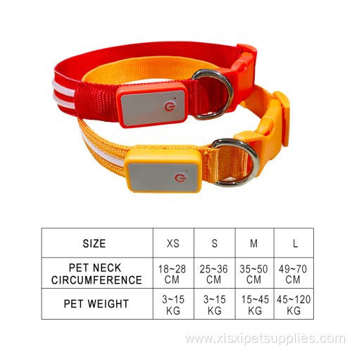 Adjustable Water USB Rechargeable Light LED Dog Collar